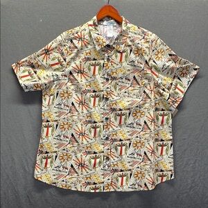 Red and Yellow‎ Casual Button Down Shirt with Classic Fit